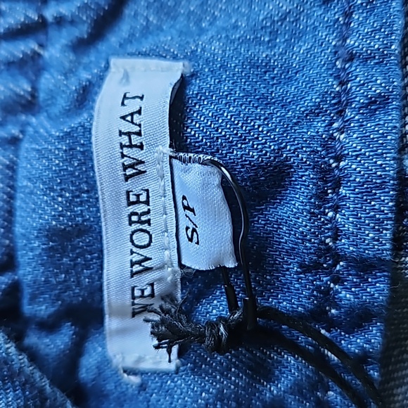 WeWoreWhat Elegant Basic Skinny Linen Denim Overalls NWT - Picture 4 of 5